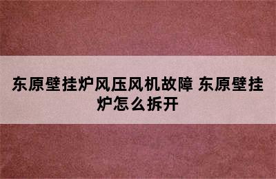 东原壁挂炉风压风机故障 东原壁挂炉怎么拆开